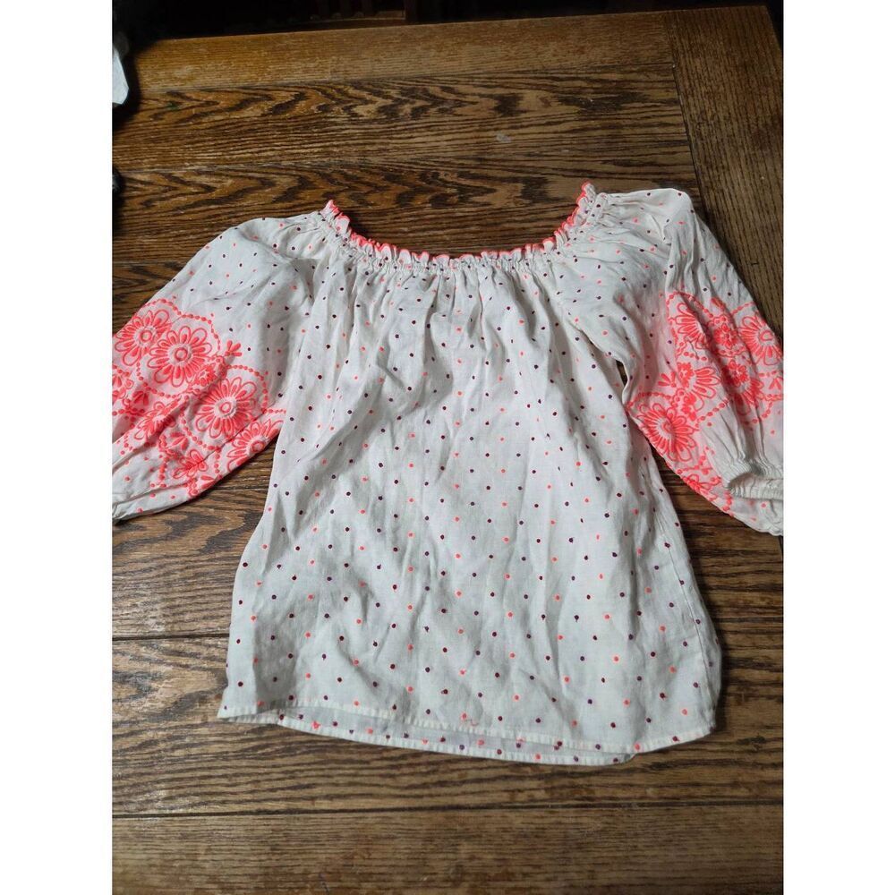 SEZANE SANTONI BLOUSE ECRU / BRIGHT PINK SIZE 34 US 2 - Picture 4 of 4